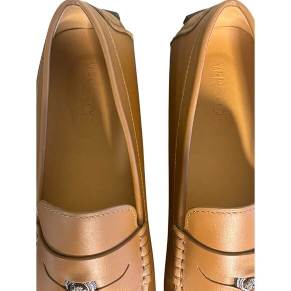 Versace NIB Medusa Biggie Driver Loafers in Dark Toffee Size 44 - Picture 8 of 12